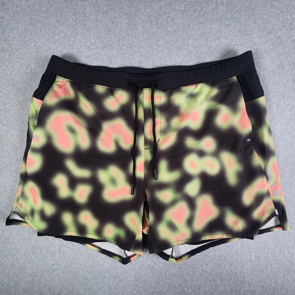 STANCE Flux Liner‎ Athletic Shorts Mens XXL Black FreshTek Abstract Neon Heat